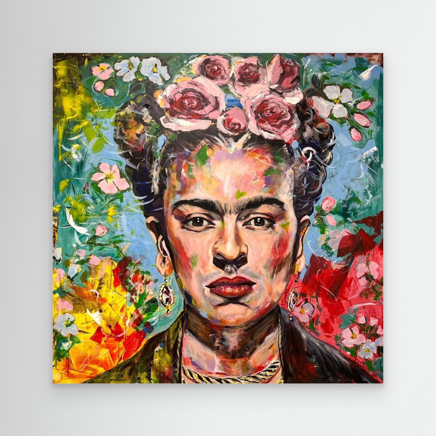 FRIDA KAHLO 1 Canvas Print displayed on modern white wall