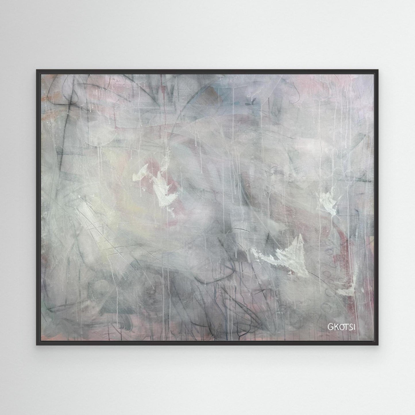 CALM Canvas Print detail view with black frame - serene artwork for peaceful spaces
