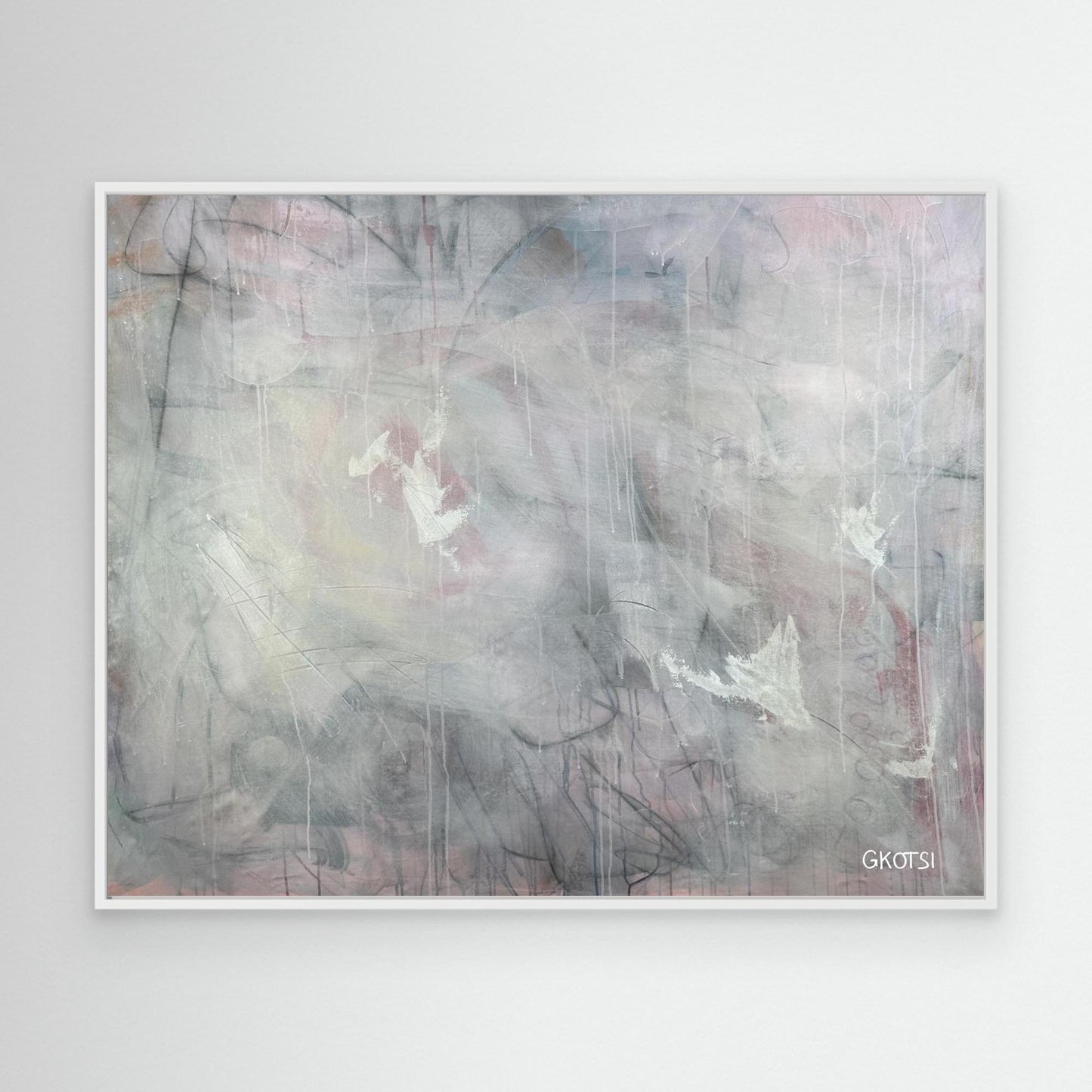 CALM Canvas Print detail view with white frame - serene artwork for peaceful spaces