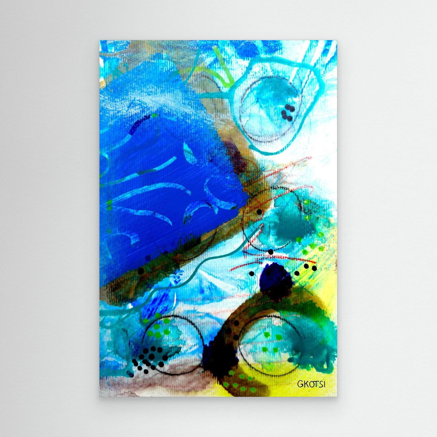 UNTER WASSER Abstract Canvas Print displayed on modern white wall