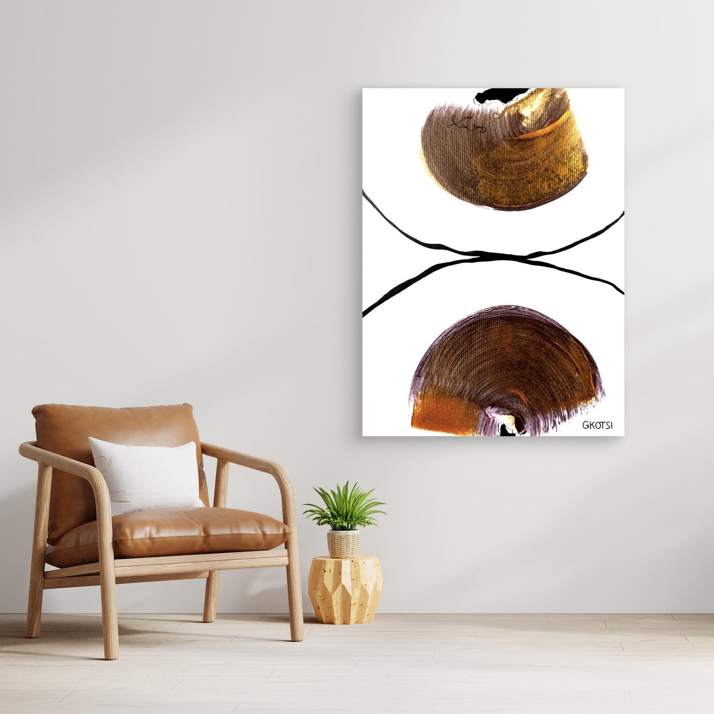 DIE HÄLFTE abstract canvas print - modern shapes interior design