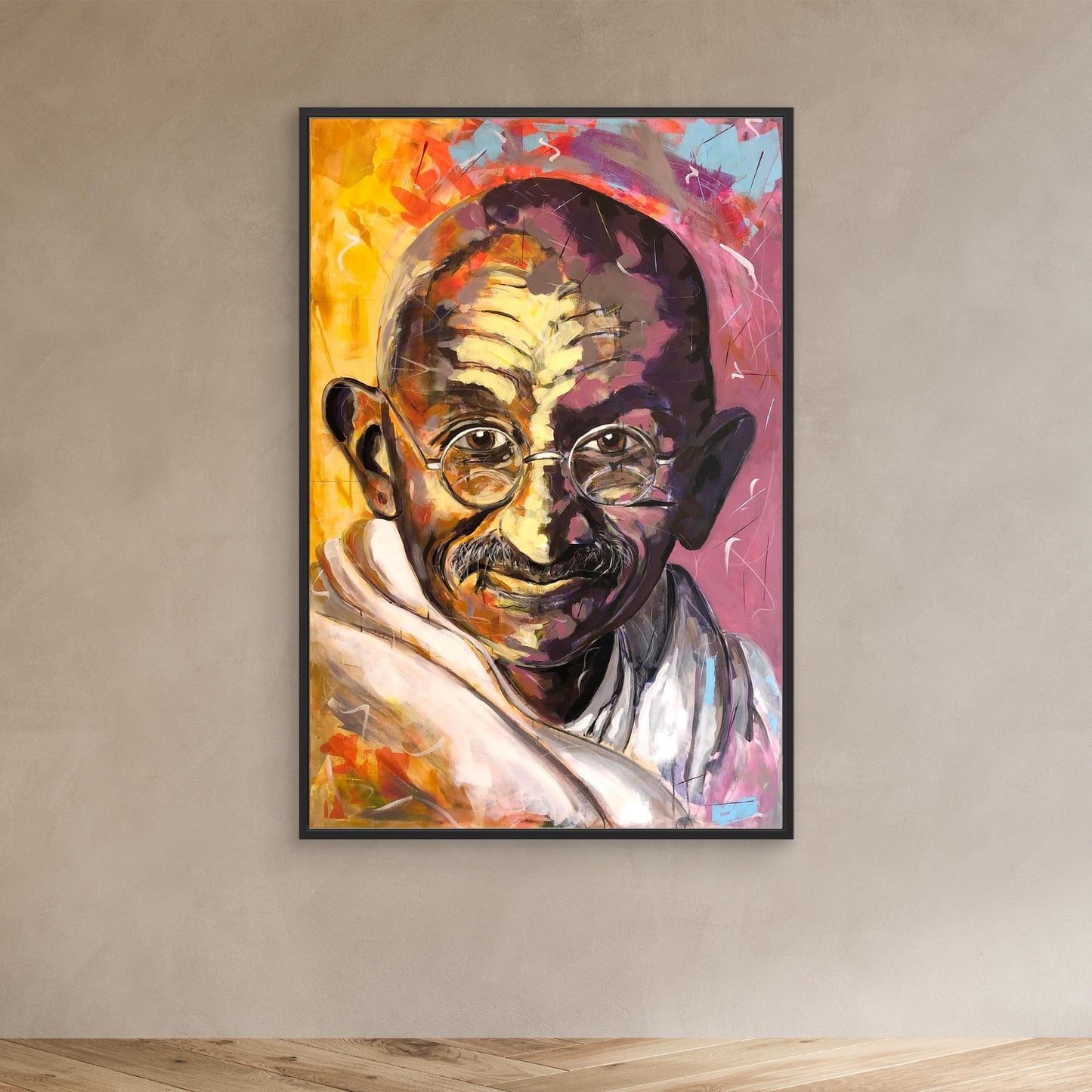 GANDHI canvas print framed home decor piece