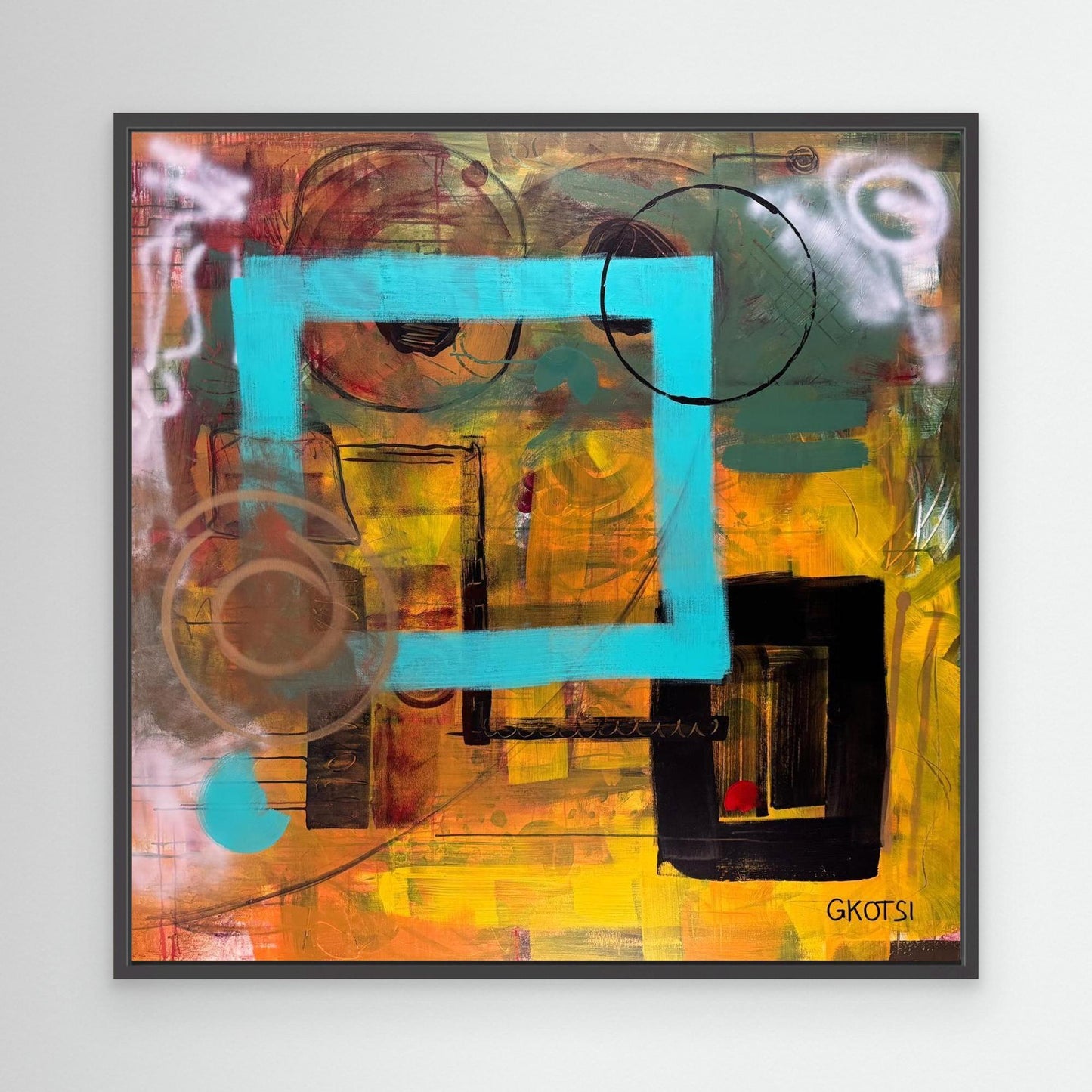 CLEAR IT Print detail view with black frame - abstract art for home