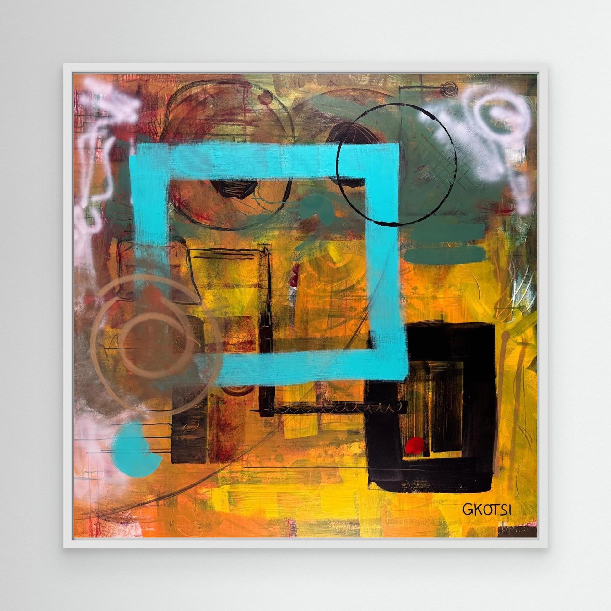 CLEAR IT Print detail view with whitw frame - abstract art for home
