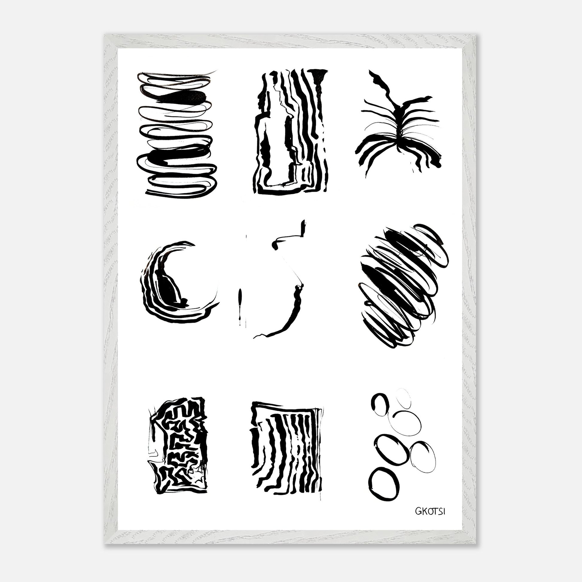 ABSTRACT FEELINGS Wall Art Set Poster Print 9X displayed on wall