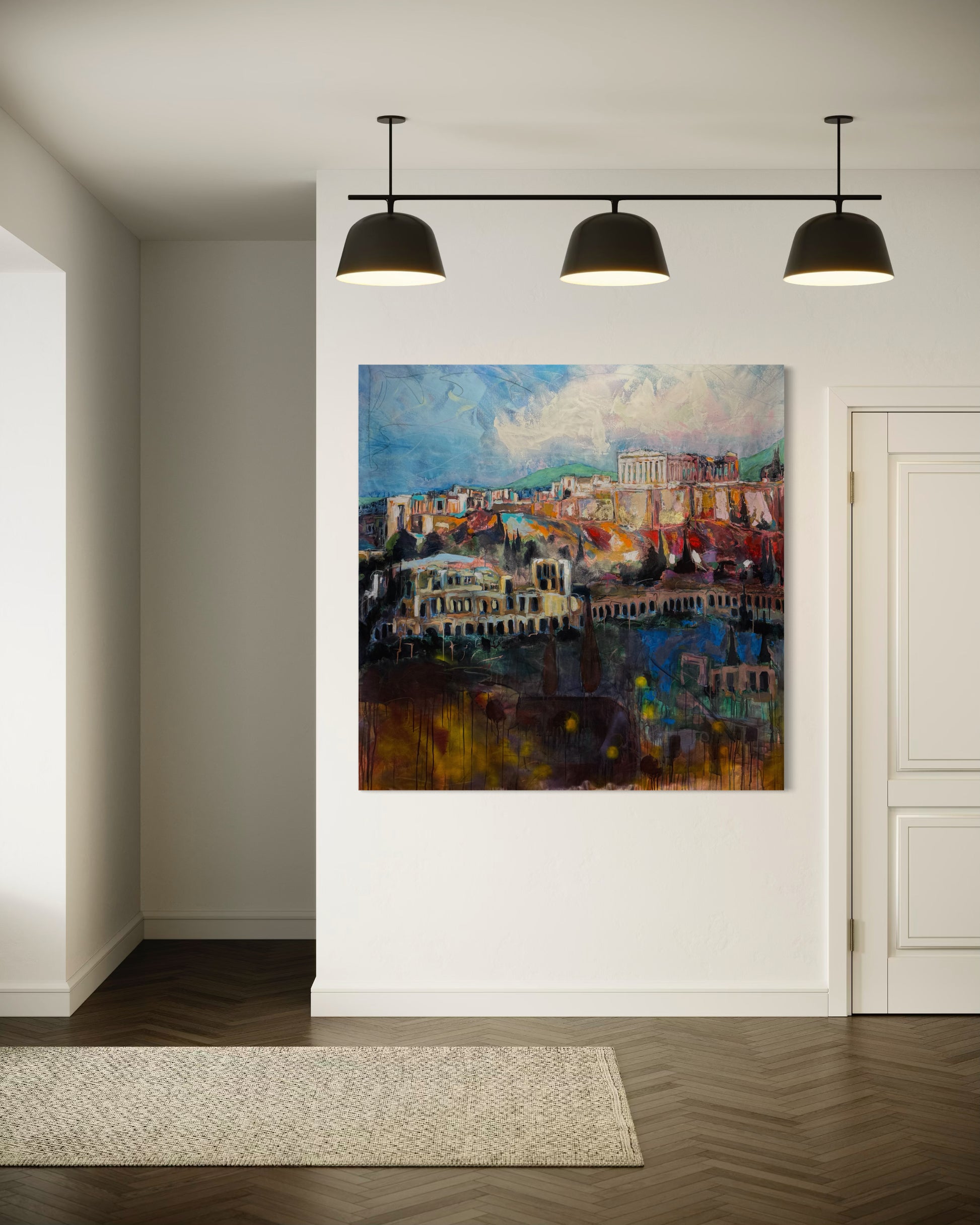 Acropolis Greece Original Painting in hallway 