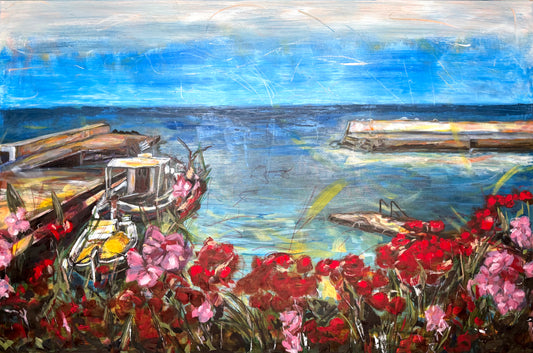 Agrili Summer Greece Original Painting close up detail