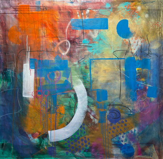 Always Here Abstract Original Painting close up detail