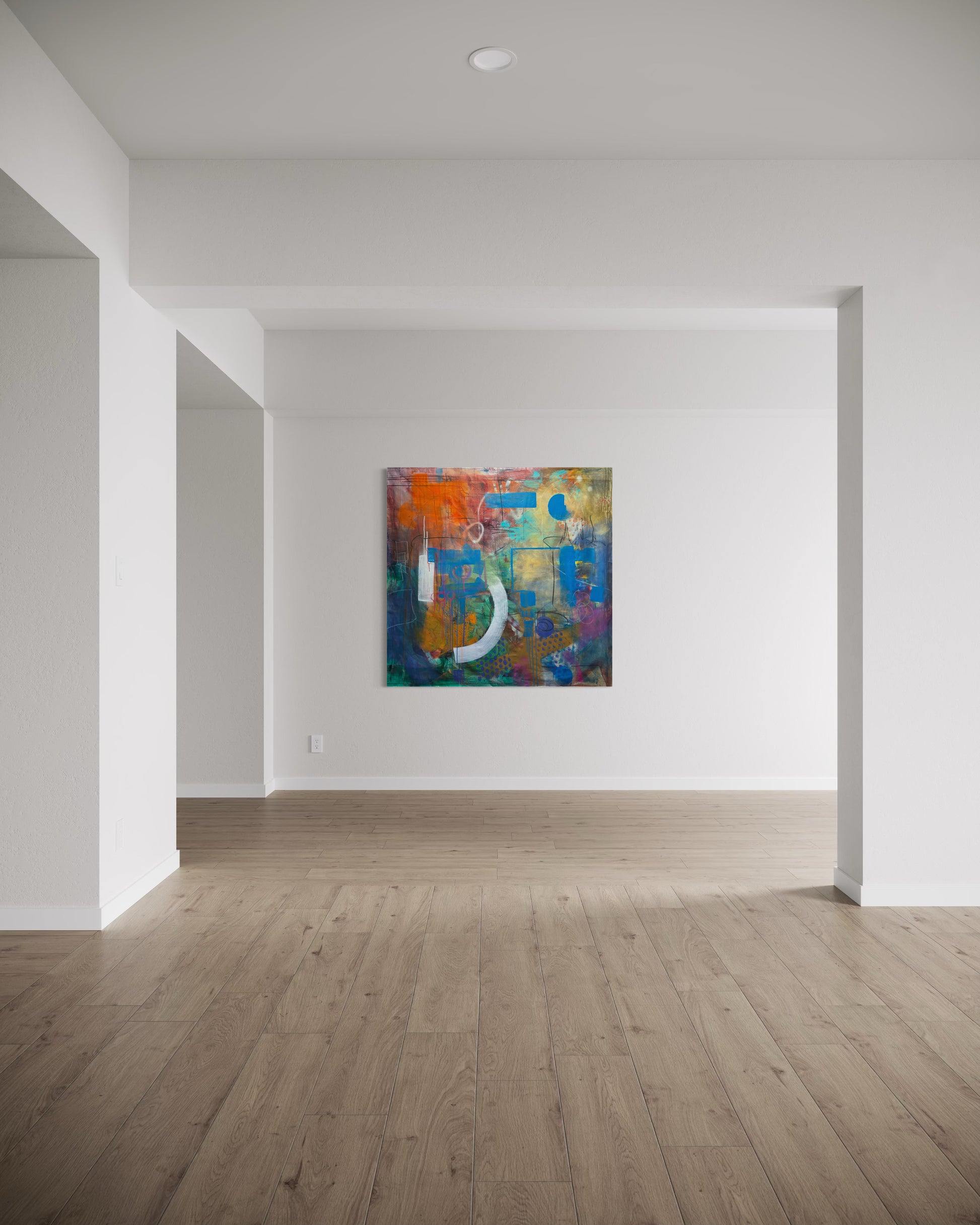 Always Here Abstract Original Painting in gallery room
