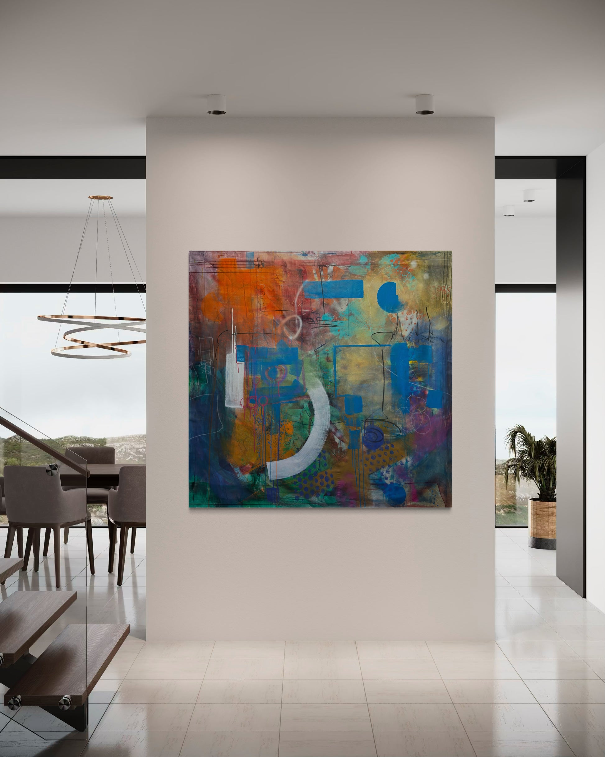 Always Here Abstract Original Painting in luxury maisonette area