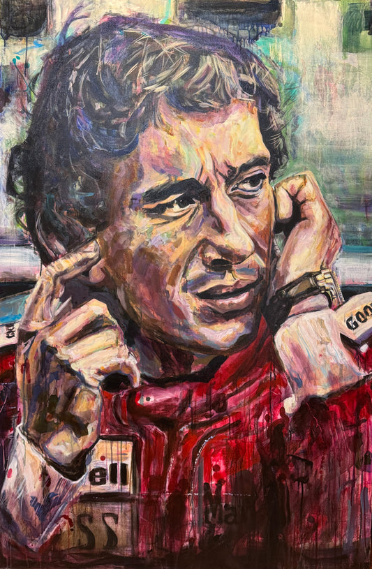 Ayrton Senna Portrait - Original Painting close up detail
