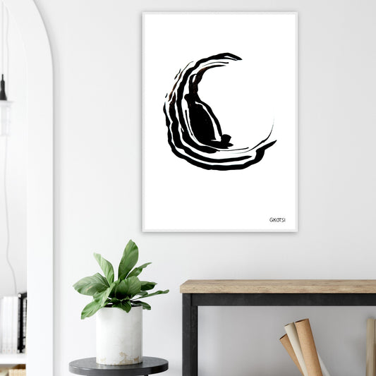 CENTERED poster print in hallway above console table
