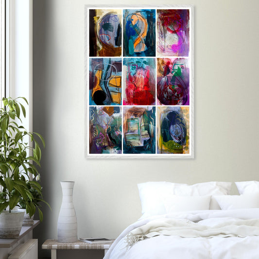 COLORFUL MOMENTS Wall Art Set Poster Print 9X in bedroom creating vibrant atmosphere