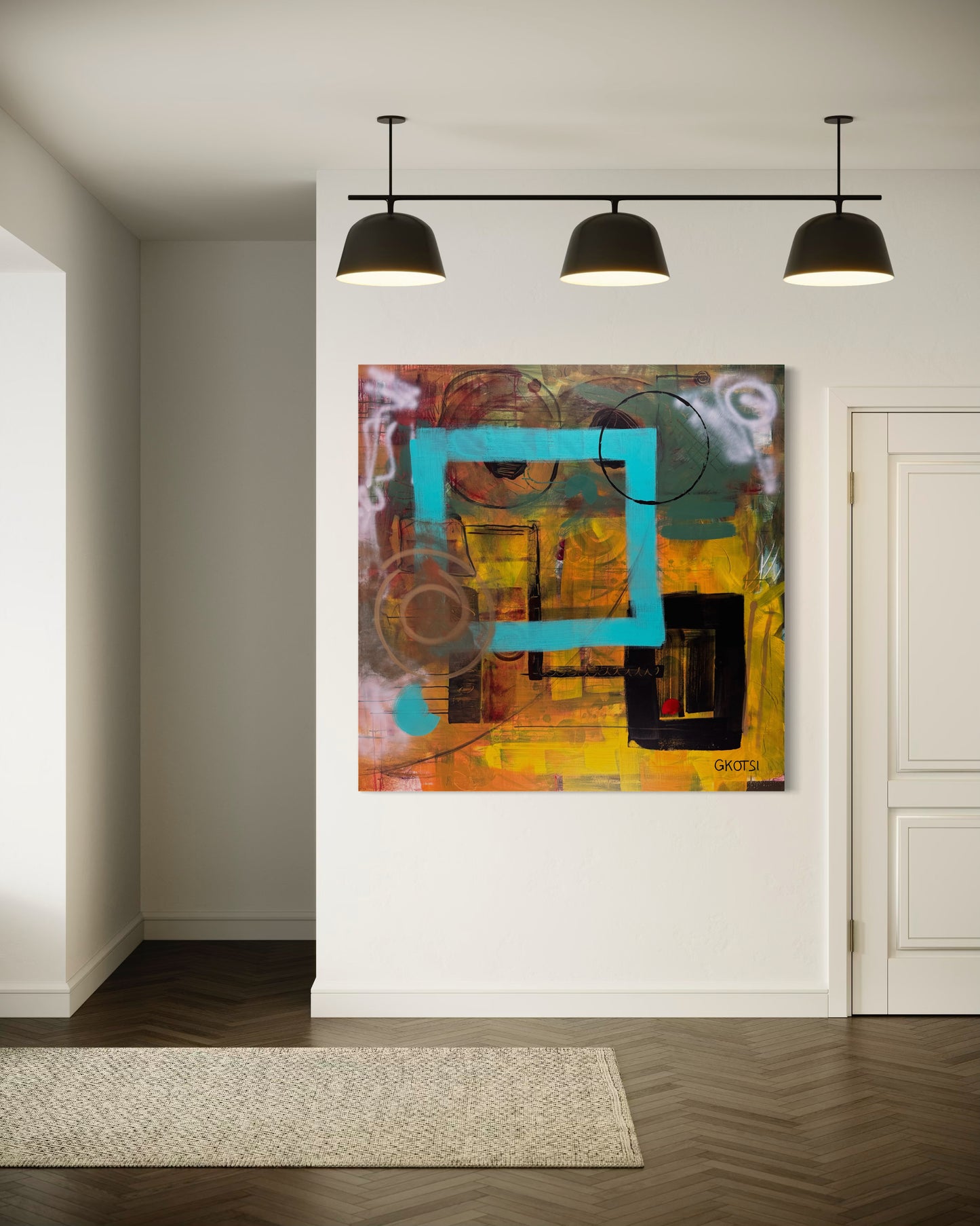 Clear It Abstract Original Painting in hallway