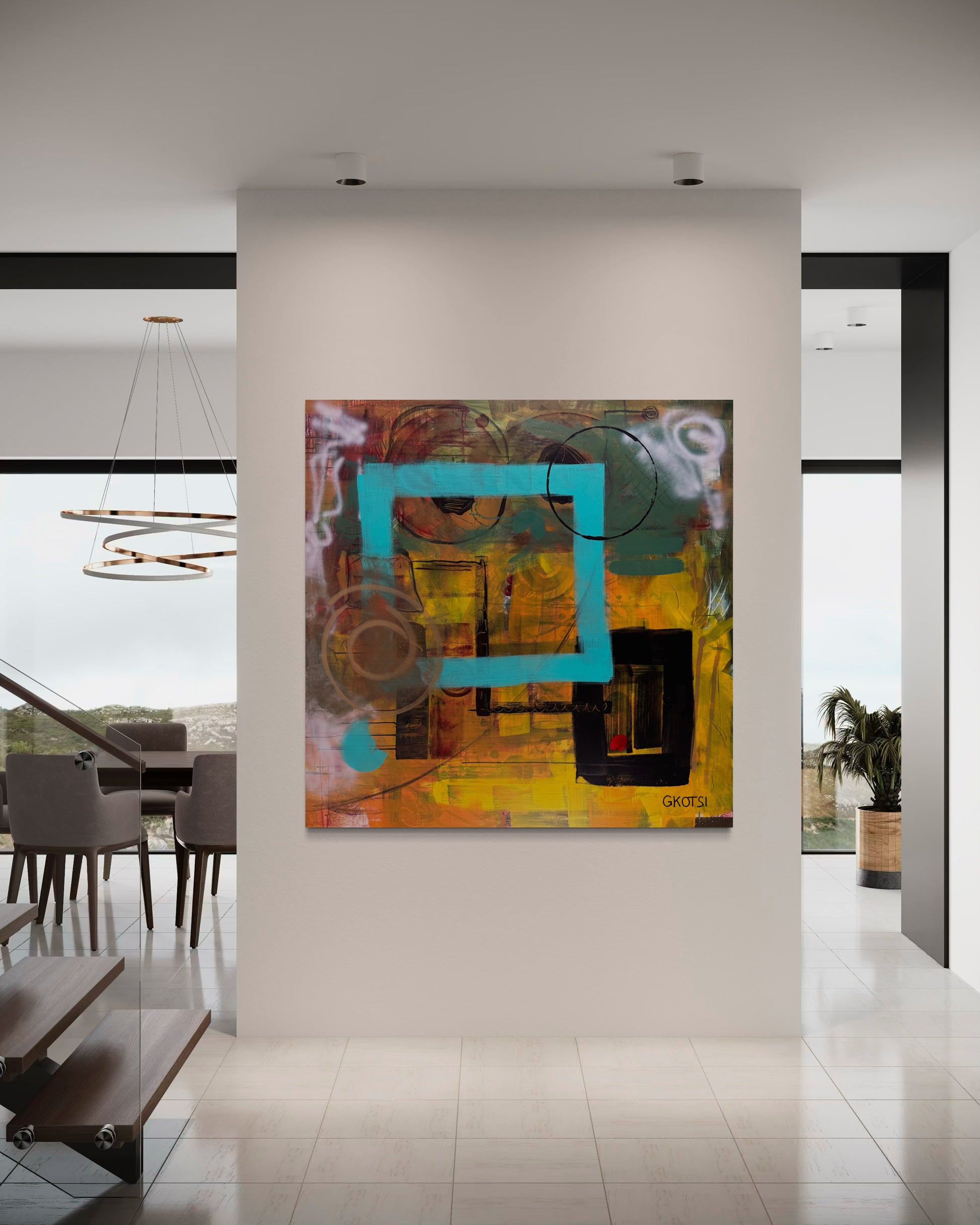 Clear It Abstract Original Painting in white minimalistic maisonette