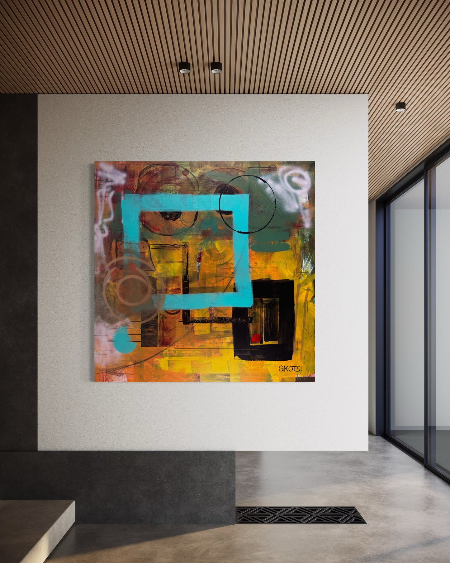 Clear It Abstract Original Painting in luxury minimal villa