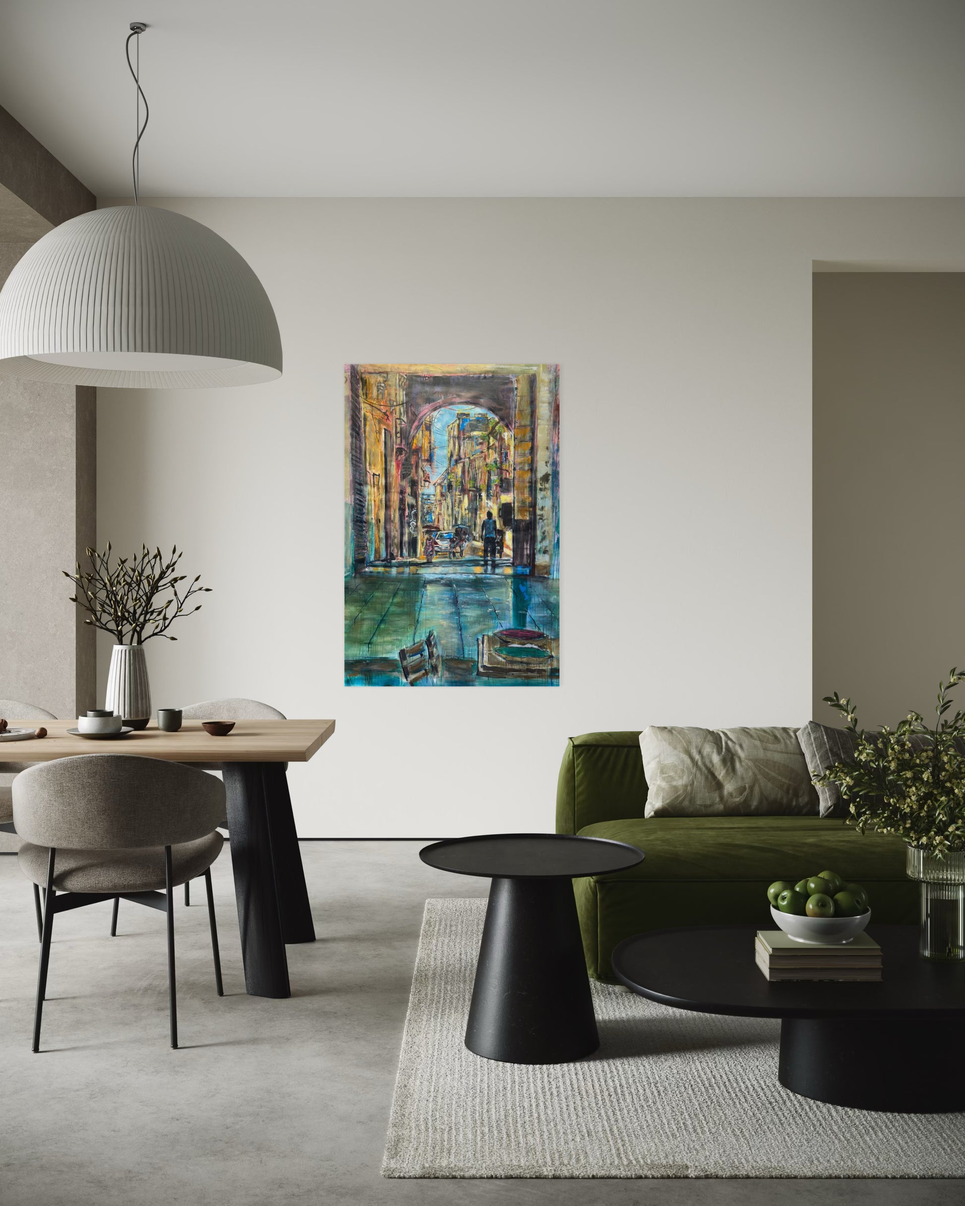 El Desayuno Travel Original Paintings in living room space