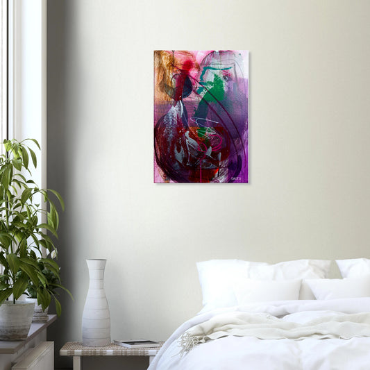 ELEGANTLY canvas print in bedroom creating sophisticated atmosphere