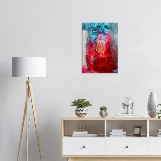 EXISTINGLY canvas print above dresser in room interior