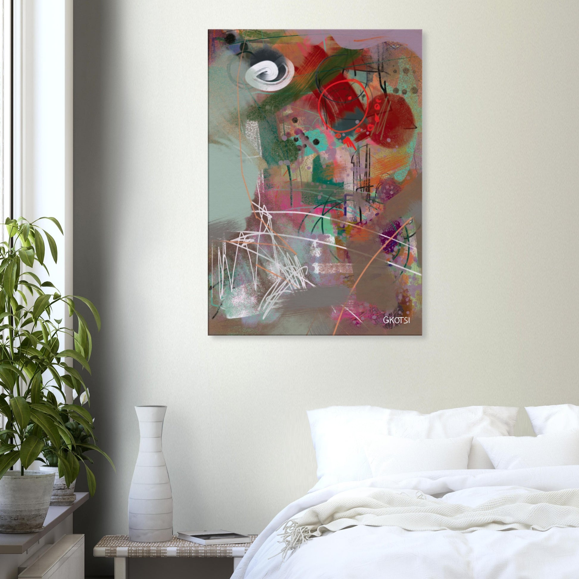FUNBOARD Digital Canvas Print in bedroom setting