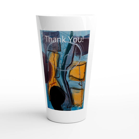 GLOBALLY Latte 17oz Ceramic Mug front view with Mindful Quotes & Soul Notes