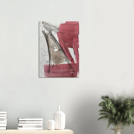 GROOVY Canvas print next to stylish table and plant - groovy retro interior design element