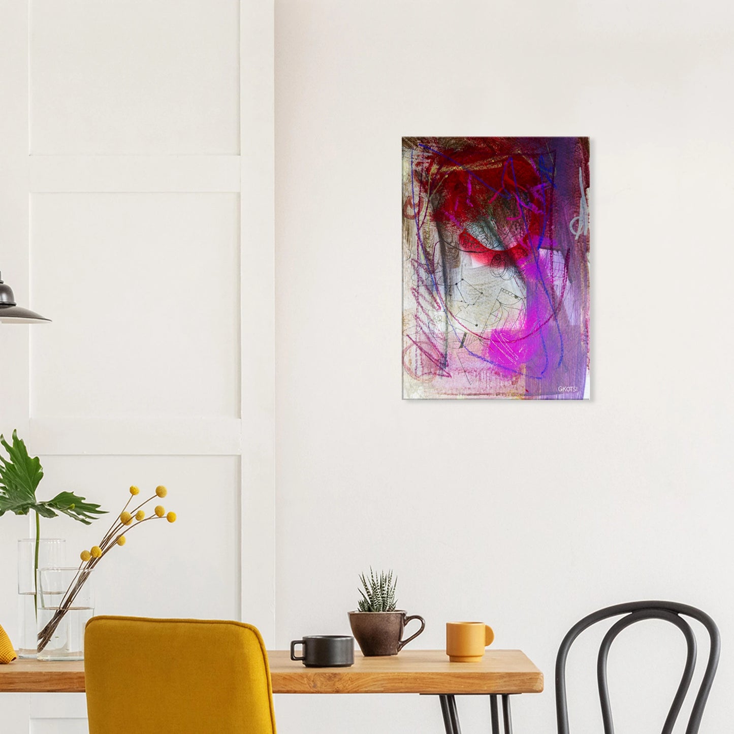 GROOVY canvas print above table in breakfast room