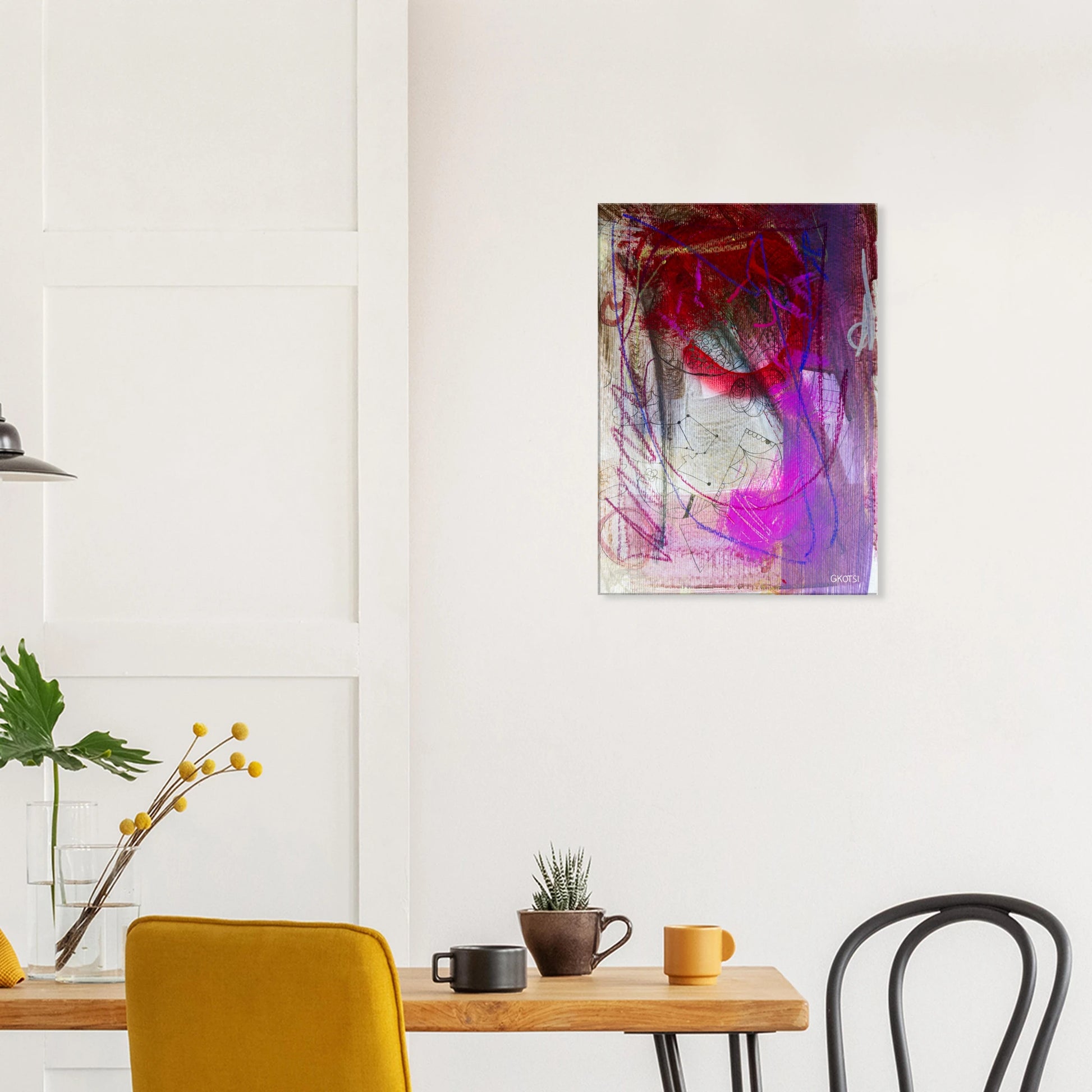 GROOVY canvas print above table in breakfast room