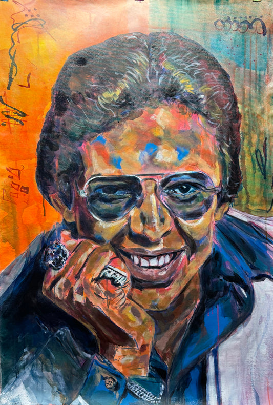 Hector Lavoe Original Painting close up detail