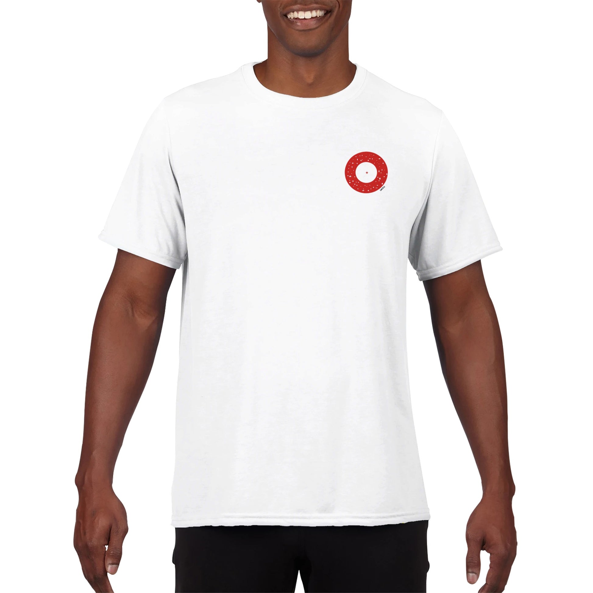 IN YOUR CENTER empowering design T-shirt front view man