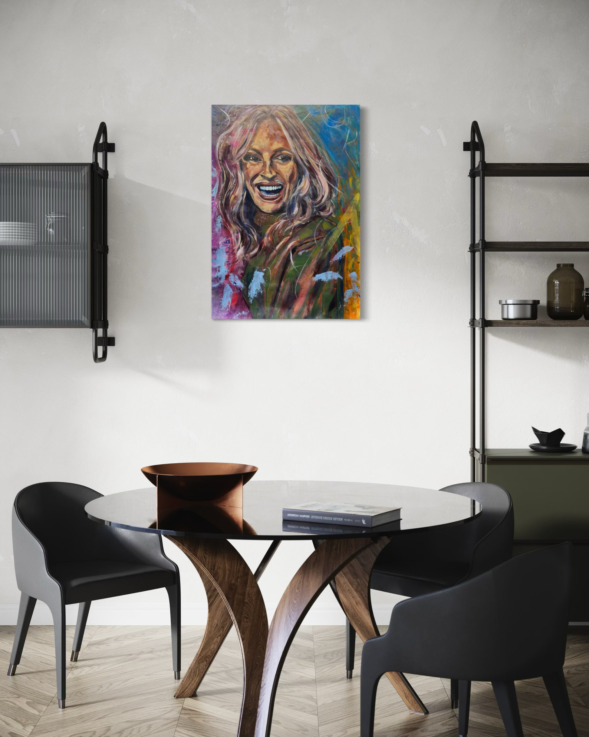 Julia Roberts Painting in kitchen modern interior