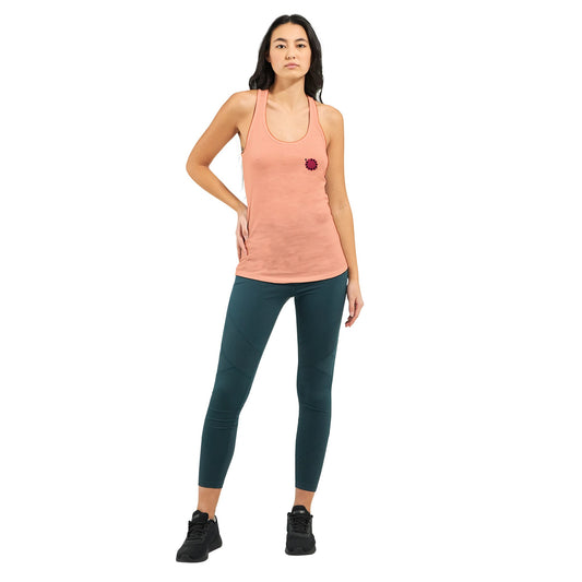 KNOWING Empowering Design woman front full shot wearing light orange Tank Top 