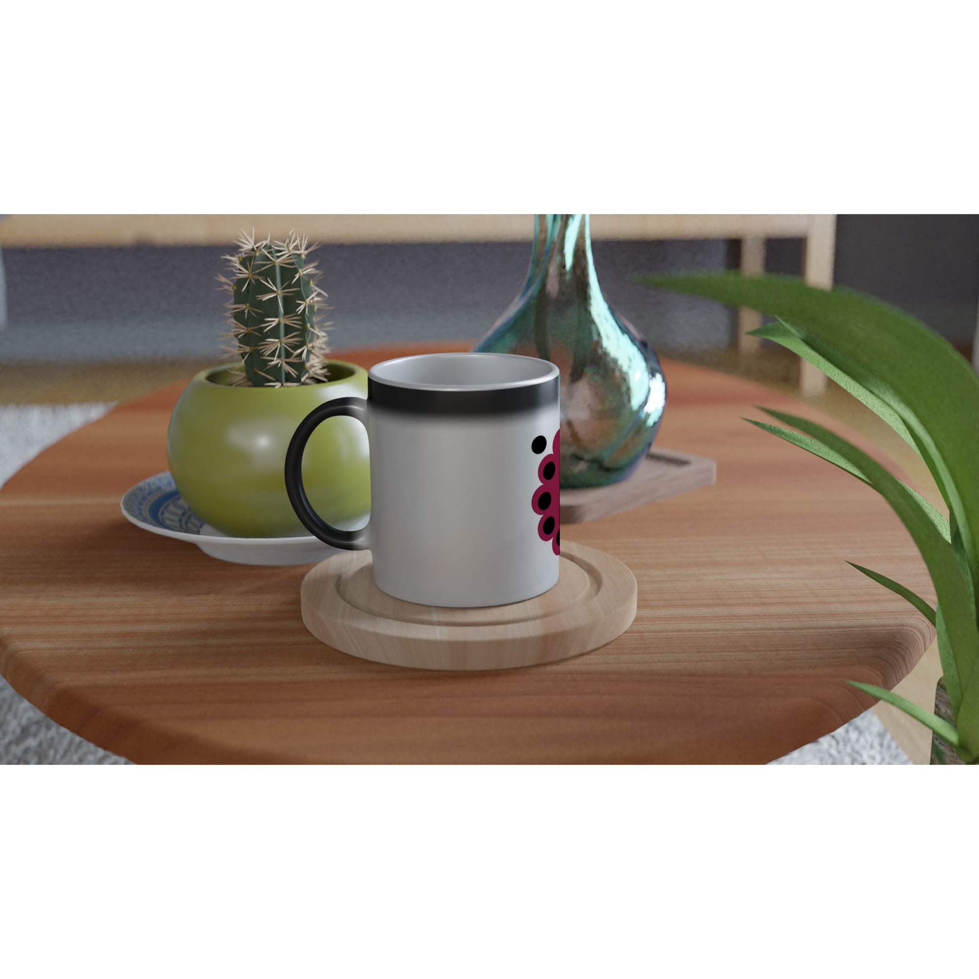 KNOWING Magic 11oz Ceramic Mug on small table empowering design