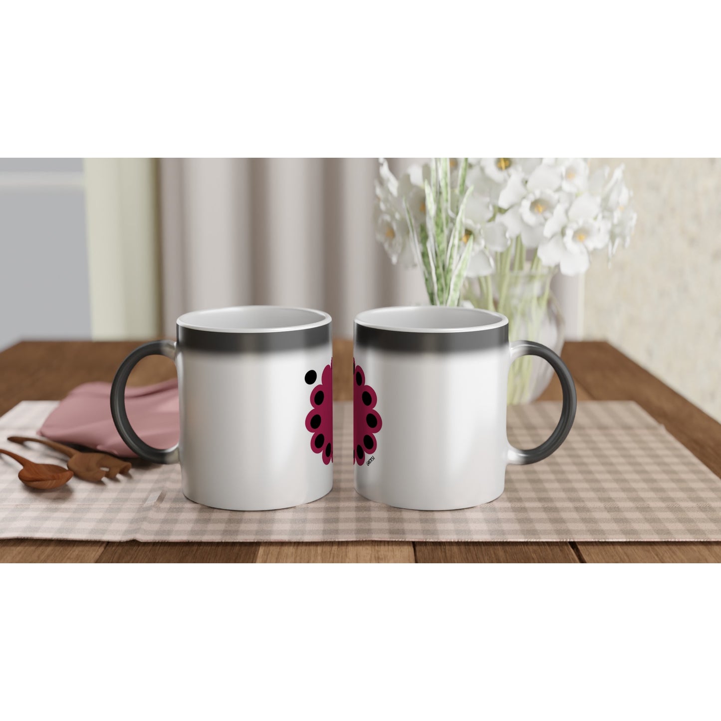 KNOWING Magic 11oz Ceramic Mugs on breakfast tray empowering design
