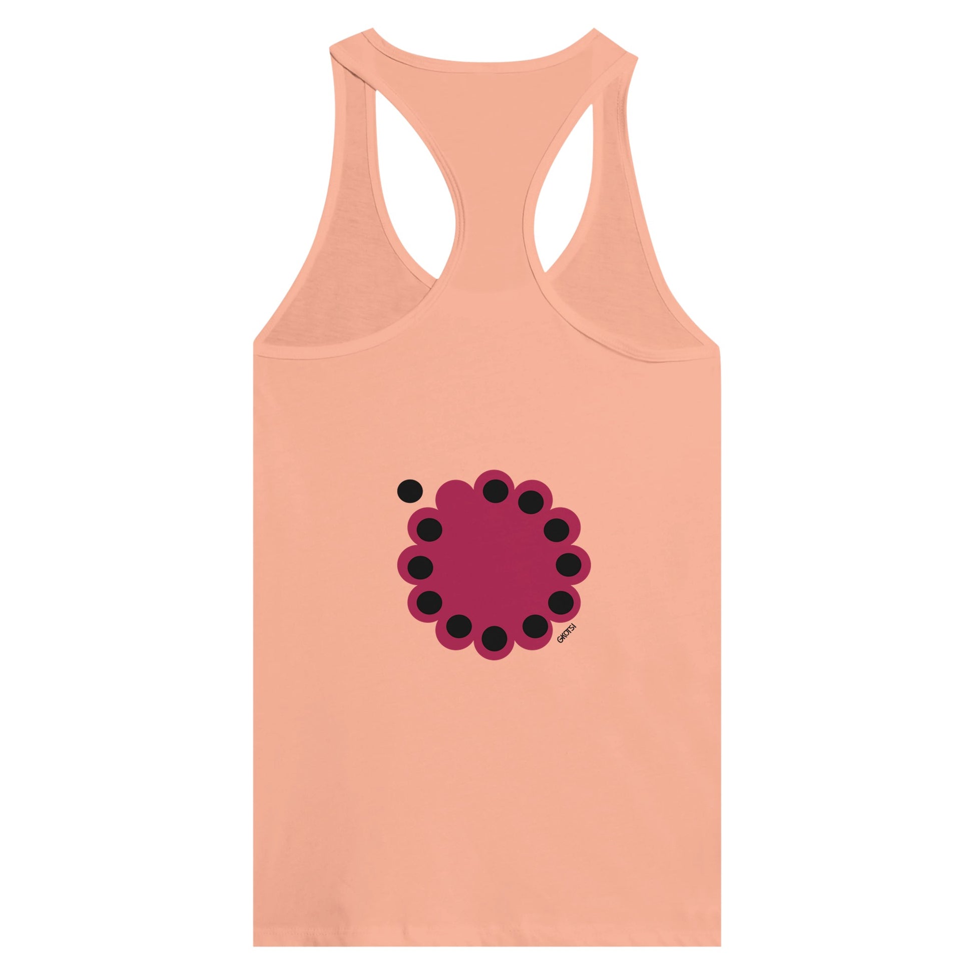 KNOWING Tank Top Empowering Design back view light orange
