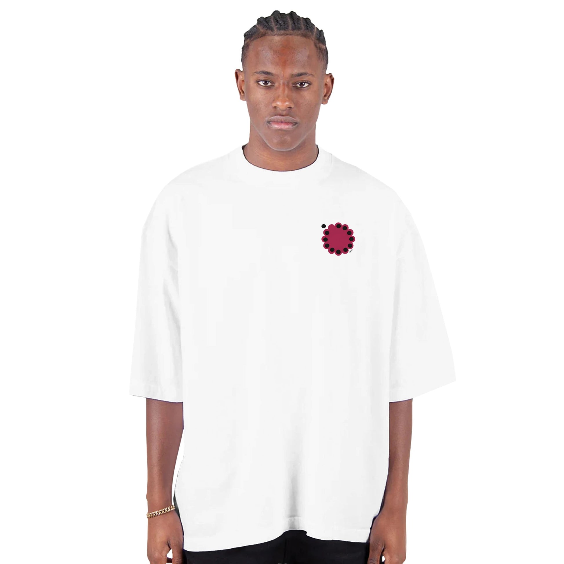 KNOWING empowering design Cotton T-Shirt front view man wearing white t-shirt 