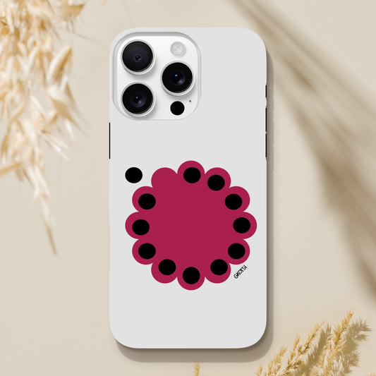 KNOWING empowering design Tough case back view on beige background