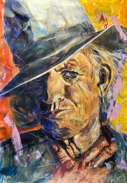 Keith Richards Painting Original close up detail 