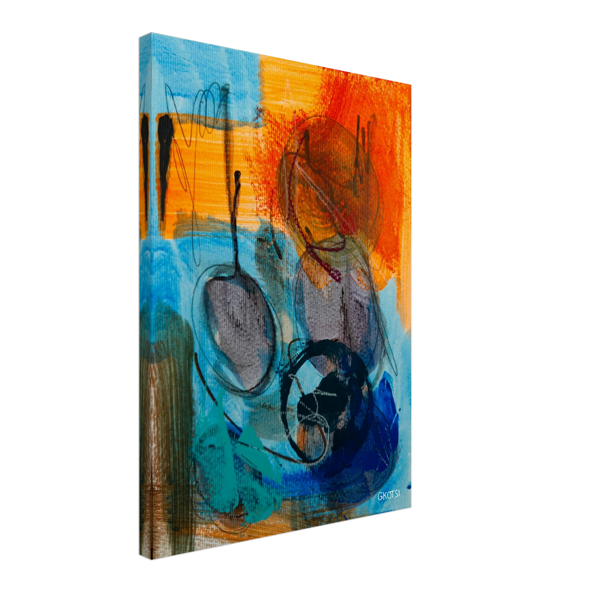 LIBERTY canvas print in diagonal side position showing freedom artwork