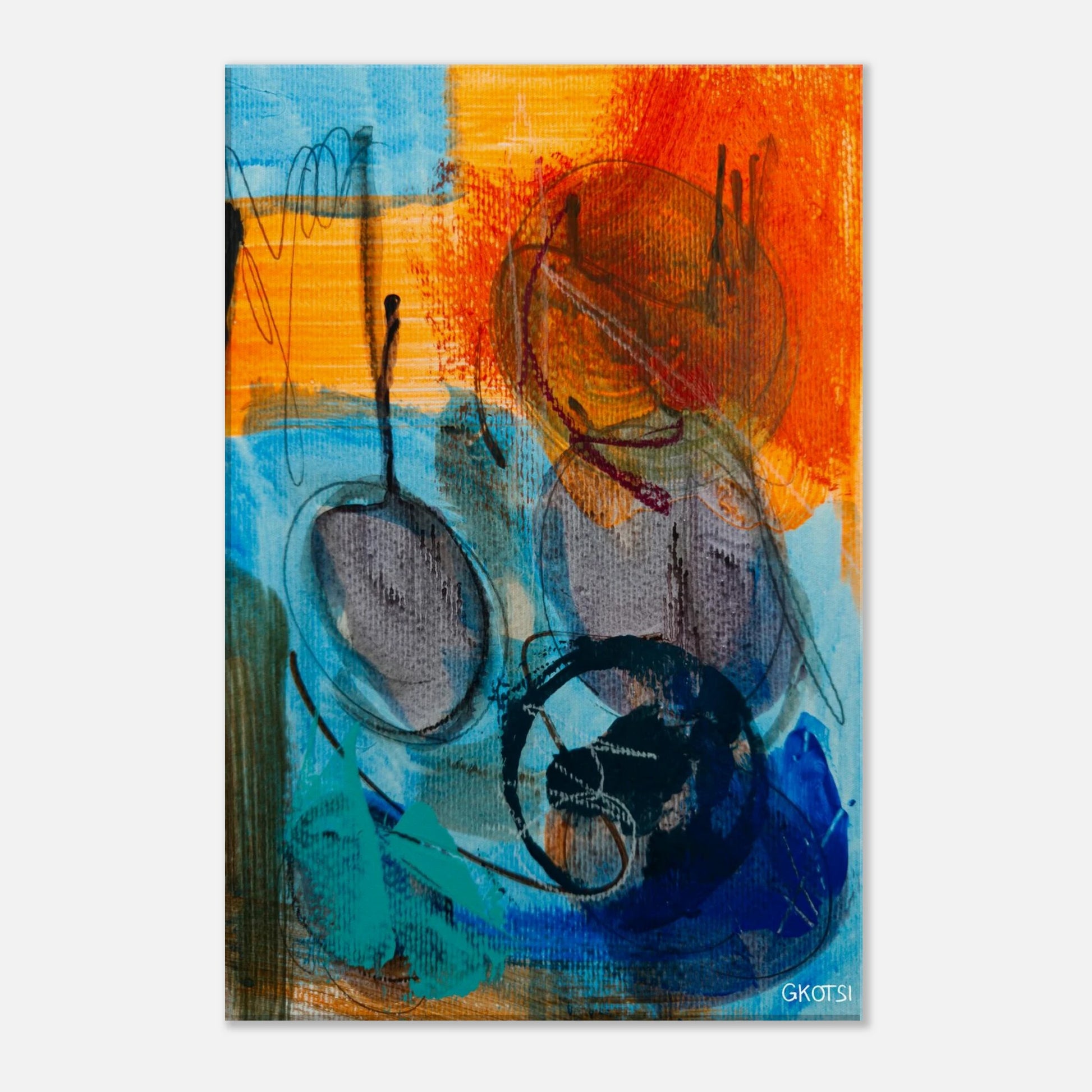 LIBERTY canvas print on white wall highlighting powerful abstract forms