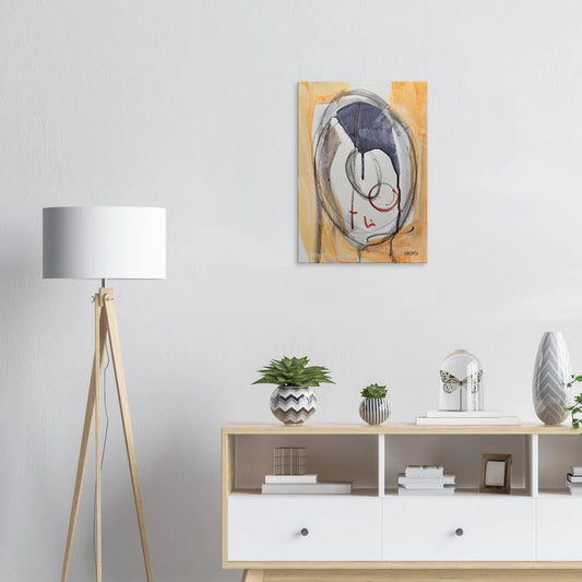 LIGHTLY Canvas print above white dresser with decor - soft minimalist design