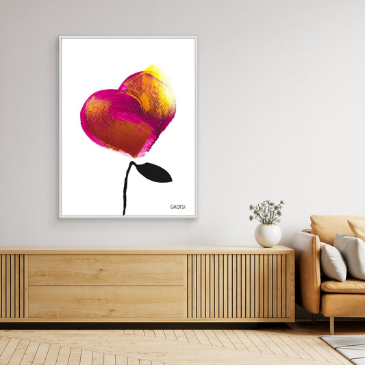 LOVE canvas print above dresser in room interior