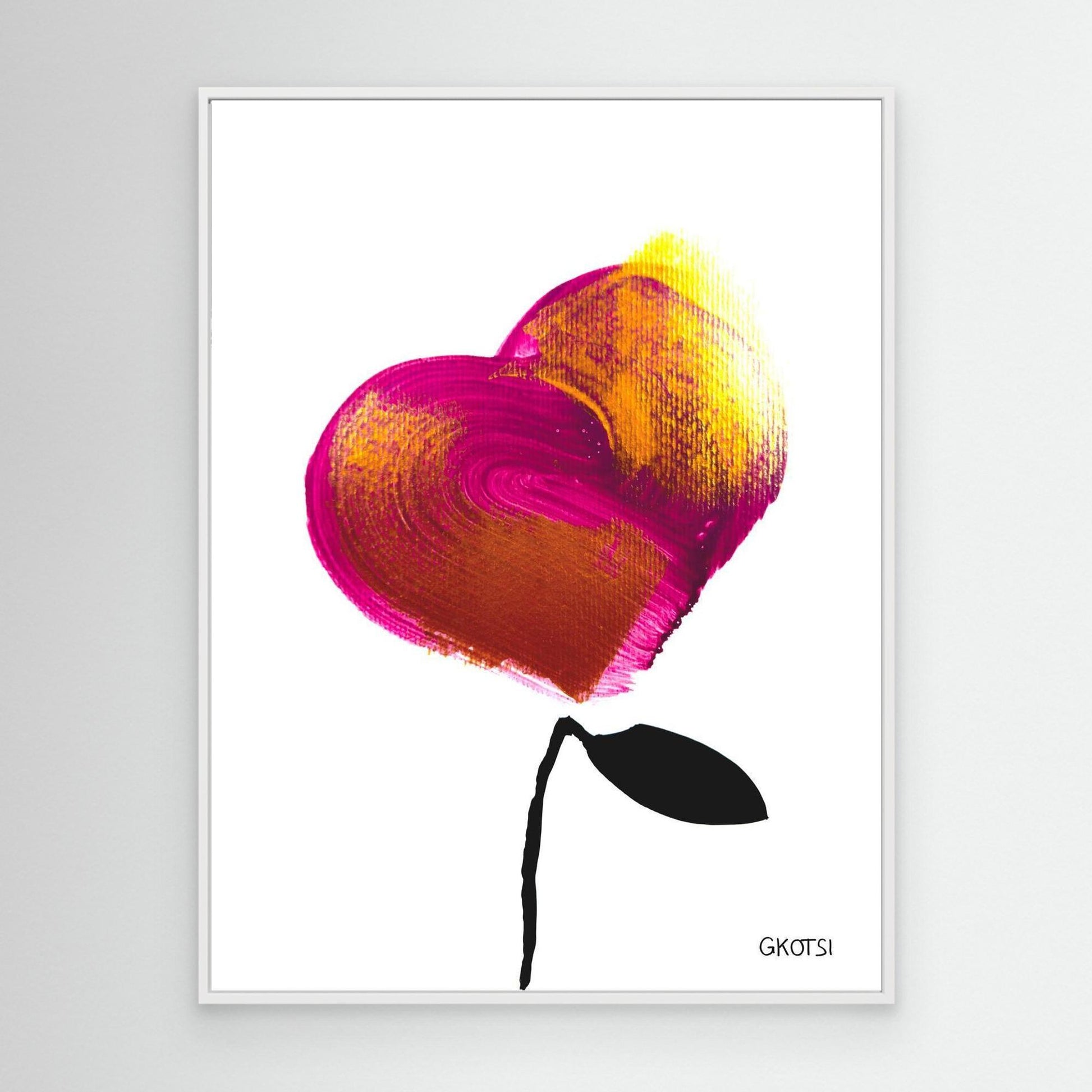 LOVE canvas print close-up showing romantic abstract forms
