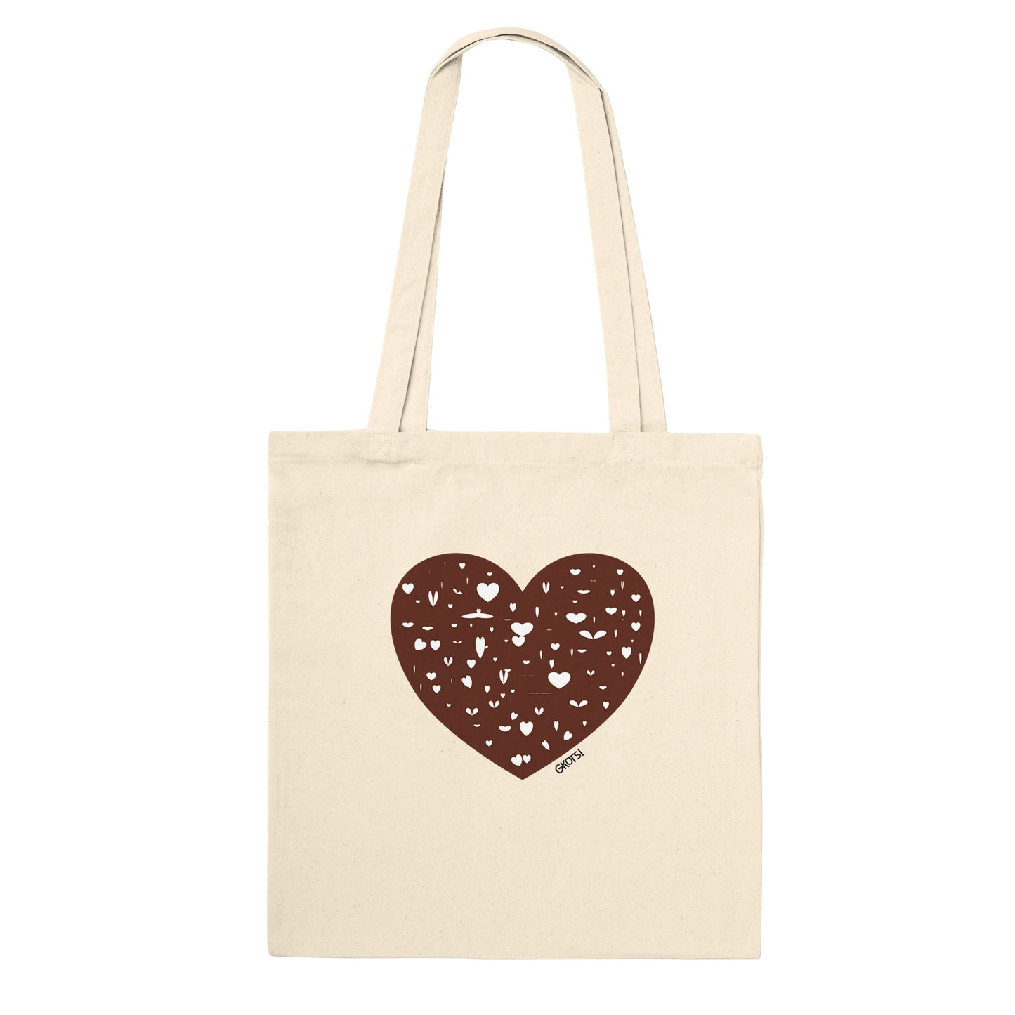 LOVE empowering design Premium Tote Bag natural color front view