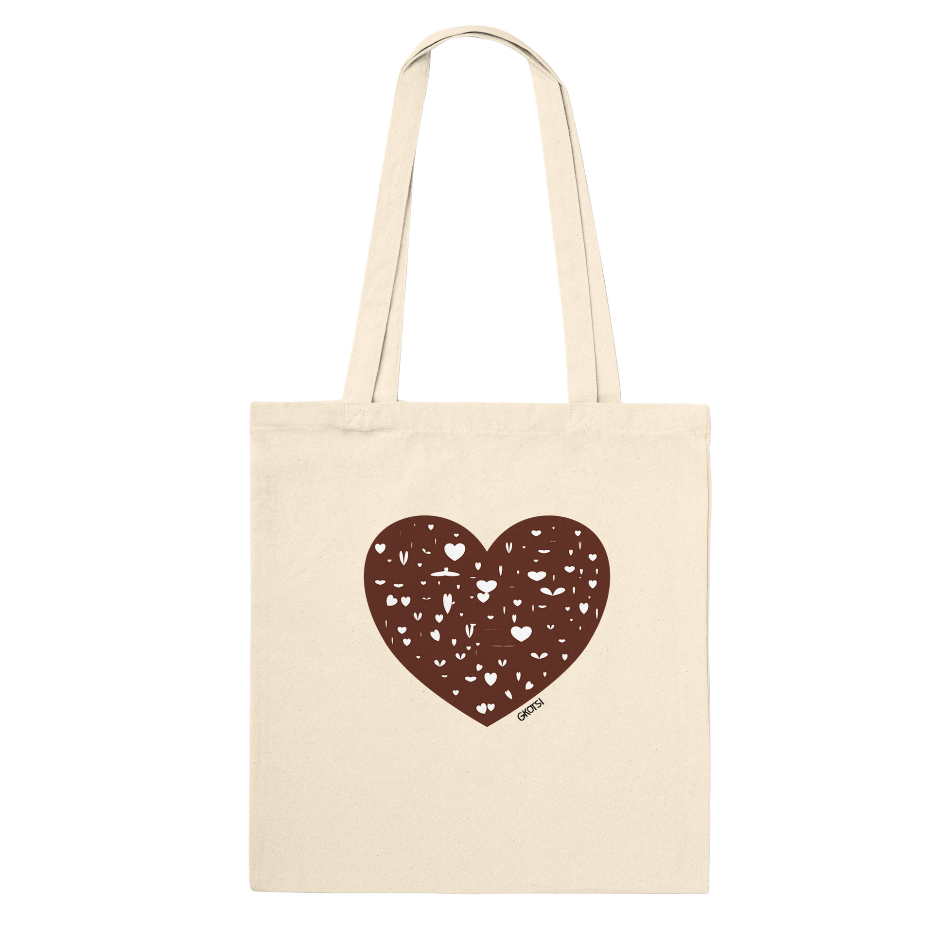 LOVE empowering design Premium Tote Bag natural color front view