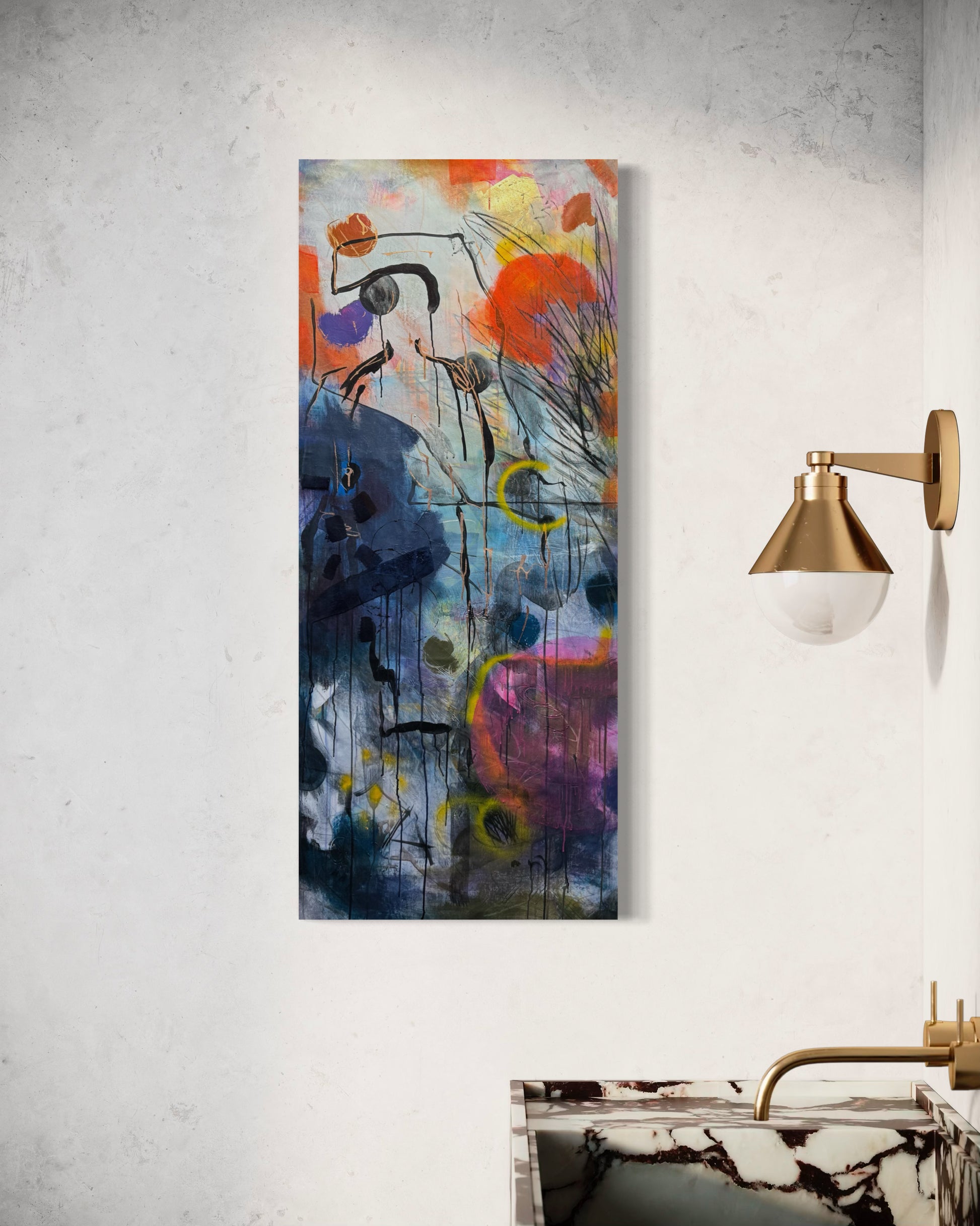 Lylaly Abstract Original Painting in elegant toilet
