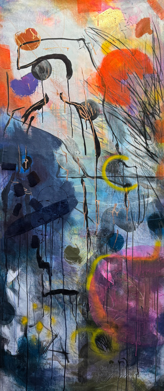 Lylaly Abstract Original Painting close up detail 