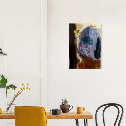 MOONY canvas print above breakfast table in dining area