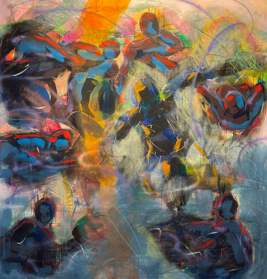 Magic Dance Abstract Original Painting close up detail 