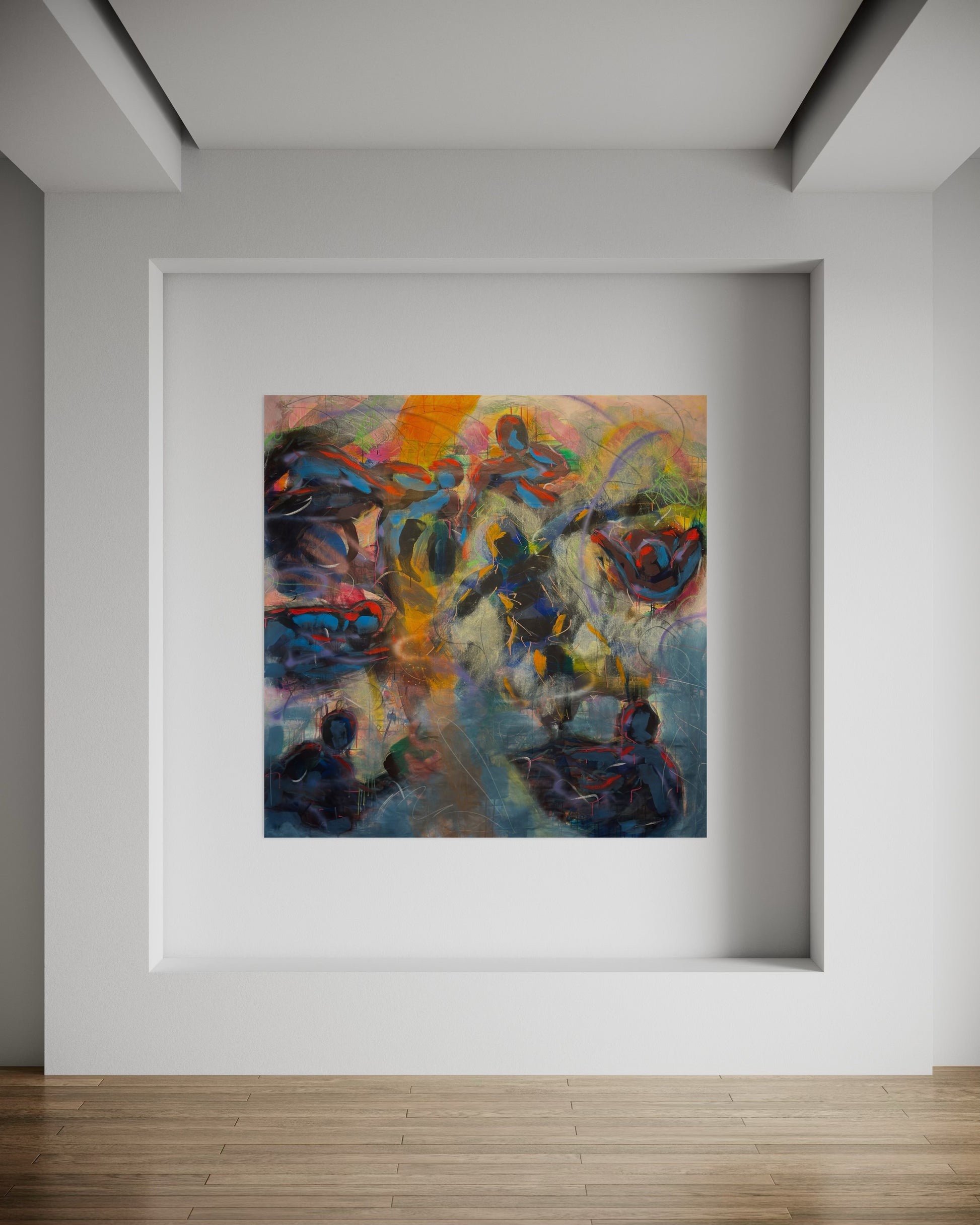 Magic Dance Abstract Original Painting in gallery room